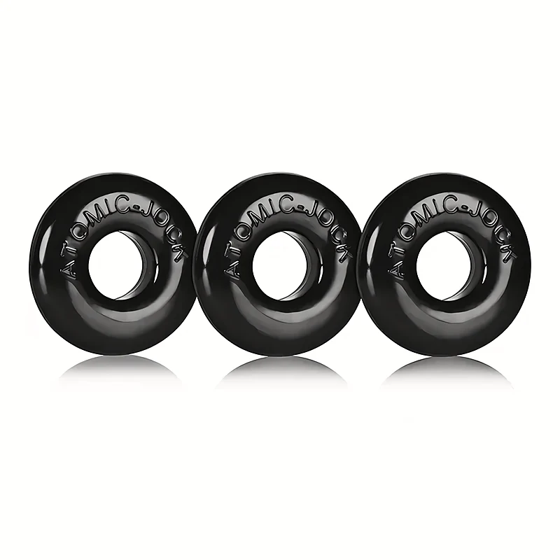 Pack de trois anneaux de pénis en silicone noir